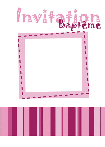 Carte Cadre Invitation Baptême Rose : Envoyer une Carte De 